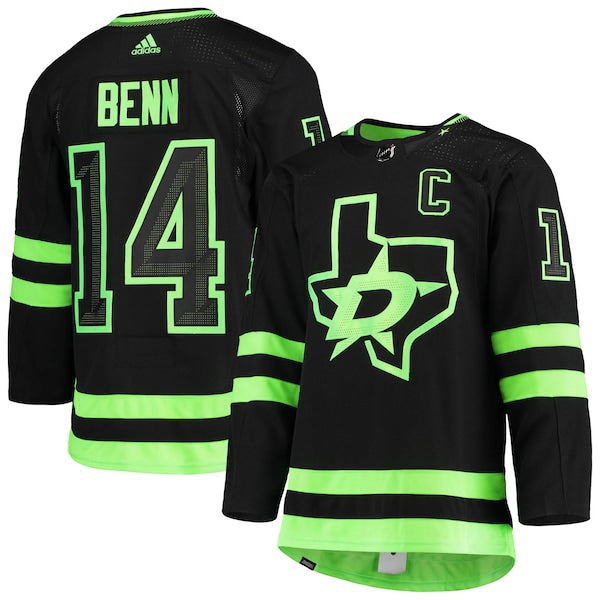 Jamie Benn Dallas Stars adidas Alternate Primegreen Authentic Player Jersey - Black/Kelly Green - Image 2