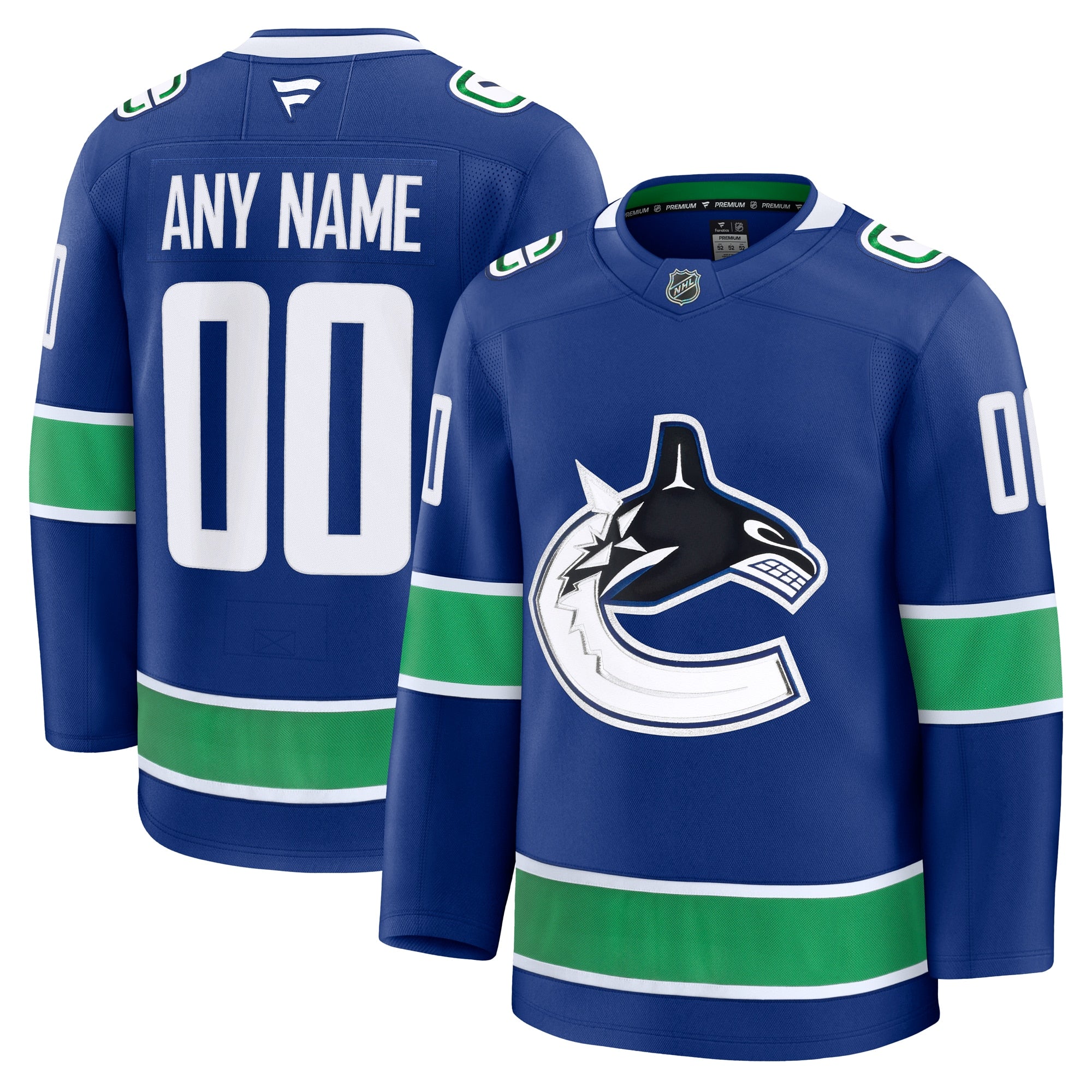 Vancouver Canucks Away Premium Custom Jersey - White/Blue - Image 9