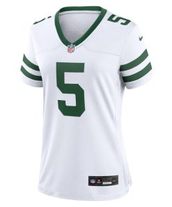 Alternative view of Garrett Wilson New York Jets Nike Women's Game Jersey - Legacy White