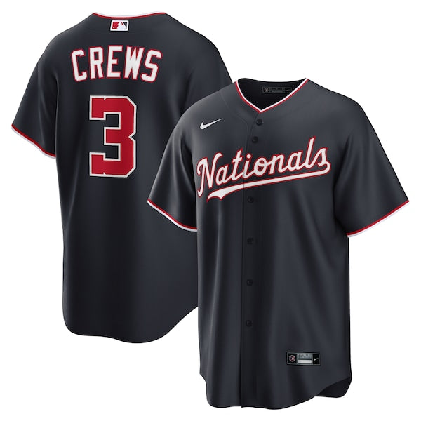 Dylan Crews Washington Nationals Nike Alternate Replica Jersey - Navy/White - Image 2
