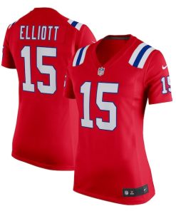 Ezekiel Elliott New England Patriots Nike Women's Alternate Game Player Jersey - Red/Navy/White