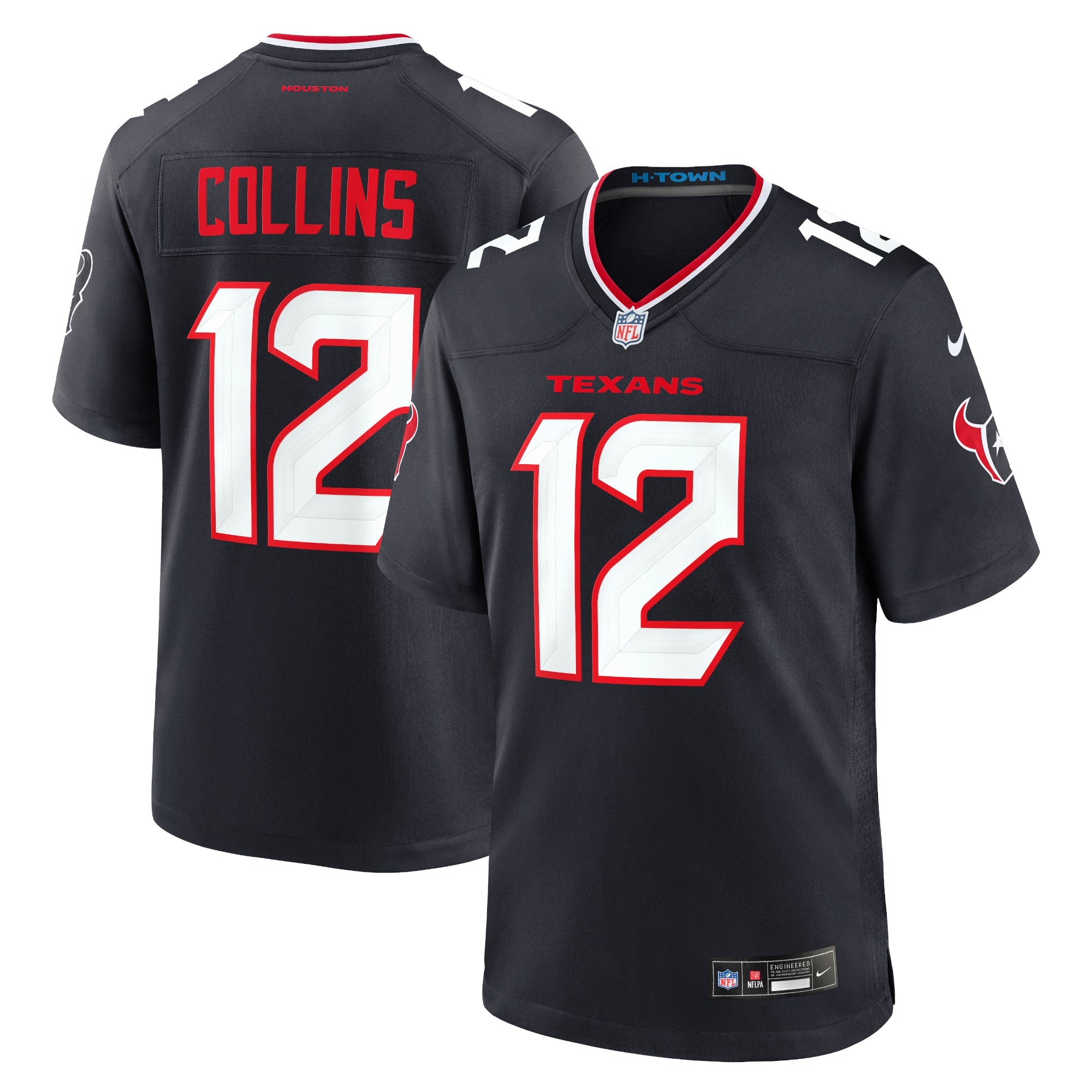 Nico Collins Houston Texans Nike Game Jersey - White/Red/Navy - Image 6