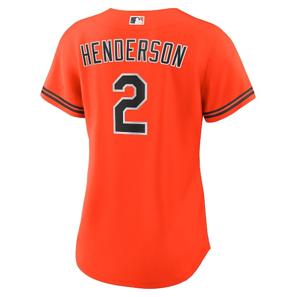 Gunnar Henderson Baltimore Orioles Nike Women's Alternate 2 Replica Jersey - Orange - Image 3