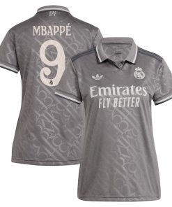 Kylian Mbapp¨¦ Los Merengues adidas Originals Women's 2024/25 Third Replica Player Jersey - Charcoal
