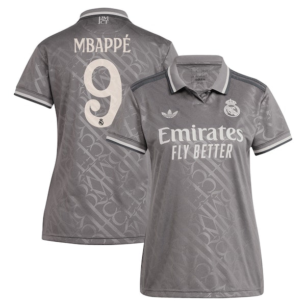 Kylian Mbapp¨¦ Los Merengues adidas Originals Women's 2024/25 Third Replica Player Jersey - Charcoal