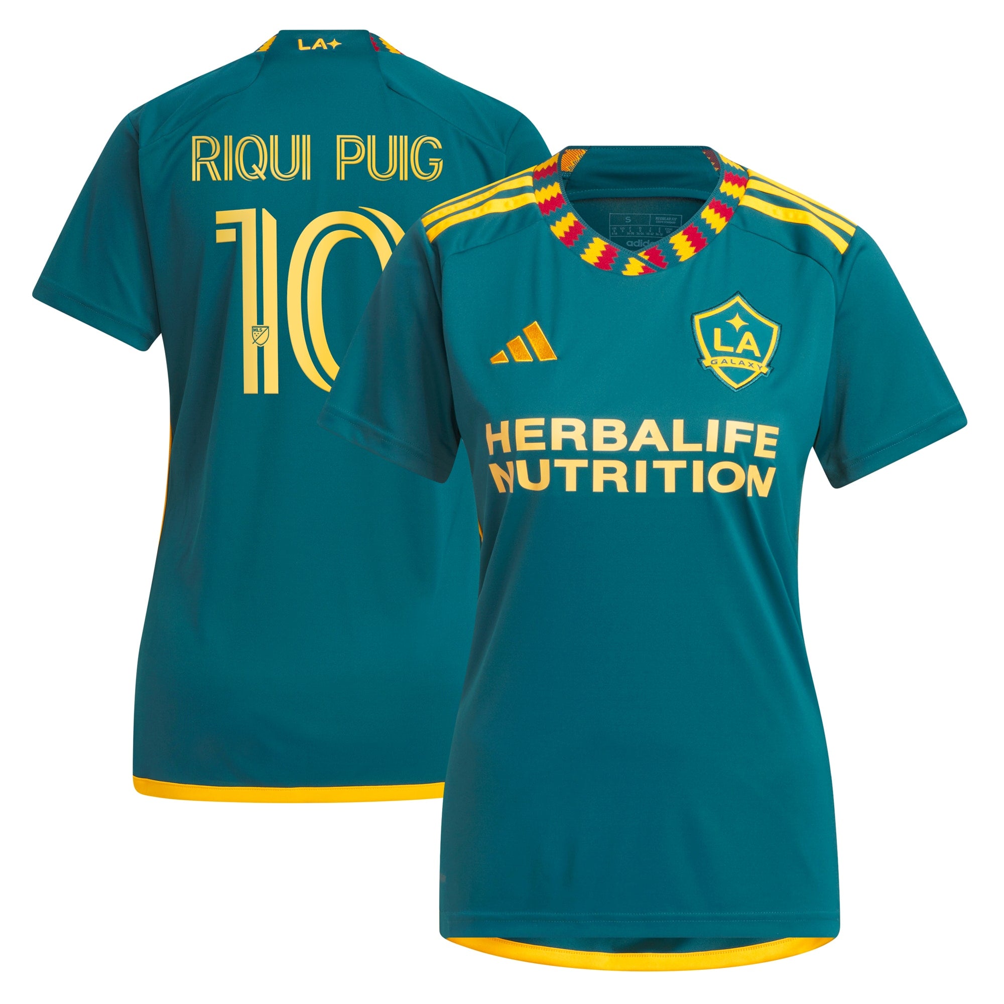 Riqui Puig LA Galaxy adidas Women's 2024 Angeleno Kit Replica Player Jersey - White/Green - Image 3