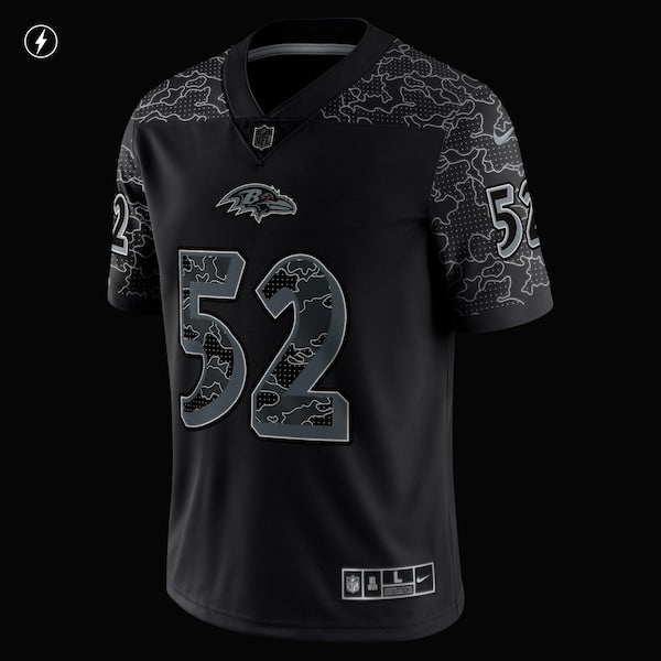 Men's Nike Ray Lewis Black Baltimore Ravens Retired Player RFLCTV Limited Jersey - Image 4