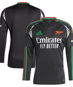 Arsenal adidas 2024/25 Away Replica Long Sleeve Jersey - Black