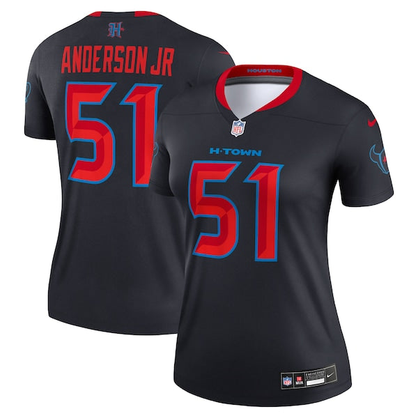 Will Anderson Jr. Houston Texans Nike Women's Alternate Legend Player Performance Top - Navy/Red - Image 2