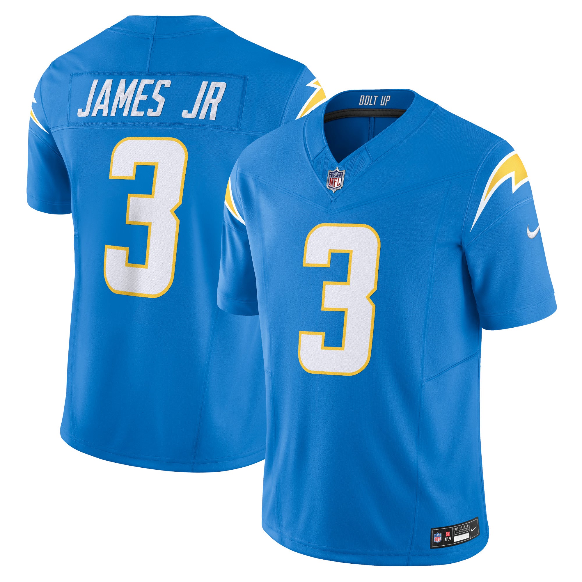 Derwin James Jr. Los Angeles Chargers Nike Alternate Charger Power Vapor F.U.S.E. Limited Jersey - Gold/Navy/White/Powder Blue - Image 7