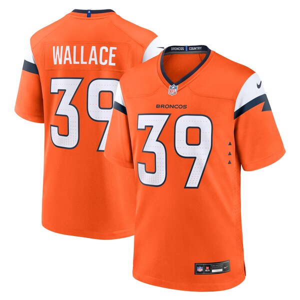 Levi Wallace Denver Broncos Nike Team Game Jersey - Orange - Image 2