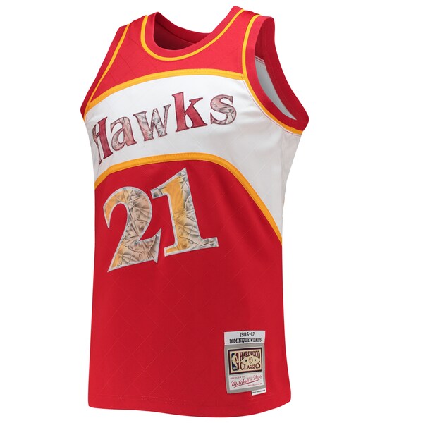 Dominique Wilkins Atlanta Hawks 1986/87 Hardwood Classics NBA 75th Anniversary Diamond Swingman Jersey - Red - Image 2