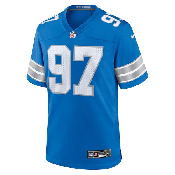 Aidan Hutchinson Detroit Lions Nike Game Jersey - Blue/Black/White - Image 5