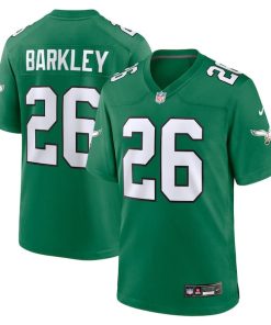 Alternative view of Saquon Barkley Philadelphia Eagles Nike Alternate Game Jersey -  Kelly Green/Black/Green/White