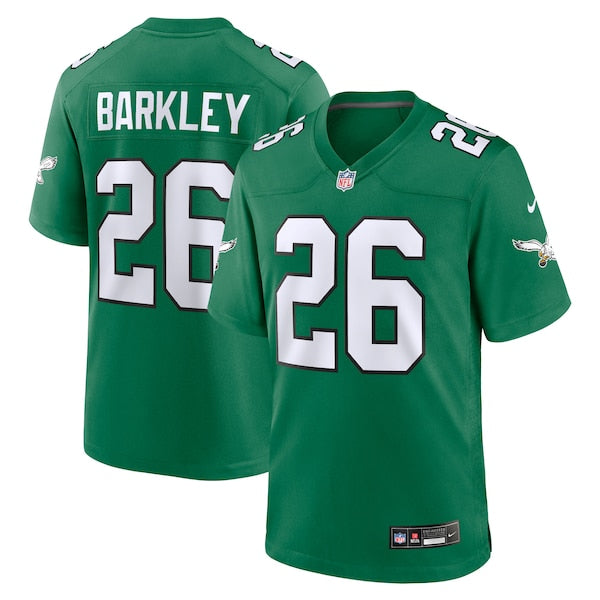 Saquon Barkley Philadelphia Eagles Nike Alternate Game Jersey - Kelly Green/Black/Green/White - Image 2