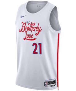 Alternative view of Joel Embiid Philadelphia 76ers Nike Unisex 2022/23 Swingman Jersey - City Edition - White