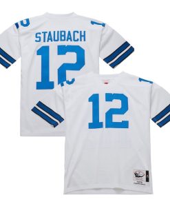 Roger Staubach Dallas Cowboys 1975  Authentic Throwback Retired Player Jersey - White/Royal