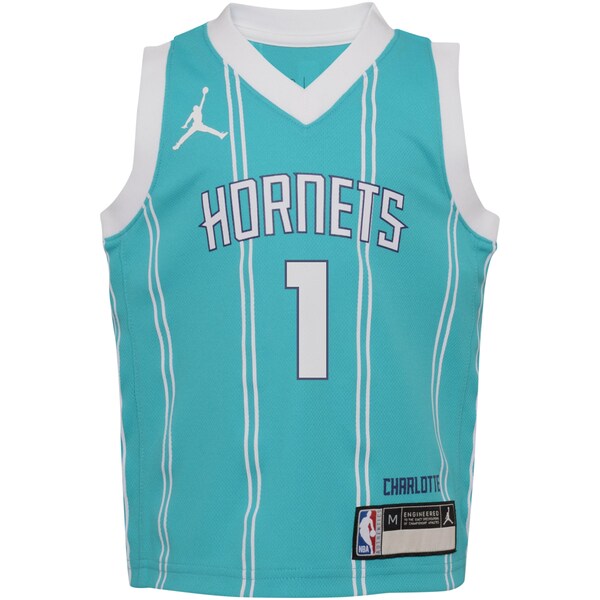 LaMelo Ball Charlotte Hornets Jordan Brand Preschool Swingman Player Jersey - Icon Edition - Teal - Image 2