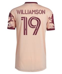 Alternative view of Eryk Williamson Portland Timbers adidas 2024 Heritage Rose Kit Authentic Player Jersey - Pink