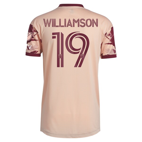 Eryk Williamson Portland Timbers adidas 2024 Heritage Rose Kit Authentic Player Jersey - Pink - Image 2