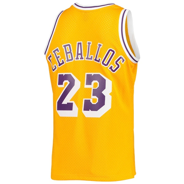 Cedric Ceballos Los Angeles Lakers 1994/95 Hardwood Classics Swingman Jersey - Gold - Image 3