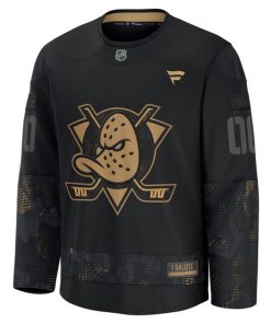 Alternative view of Anaheim Ducks  2024 Military Appreciation Personalized Long Sleeve Practice Jersey - Black