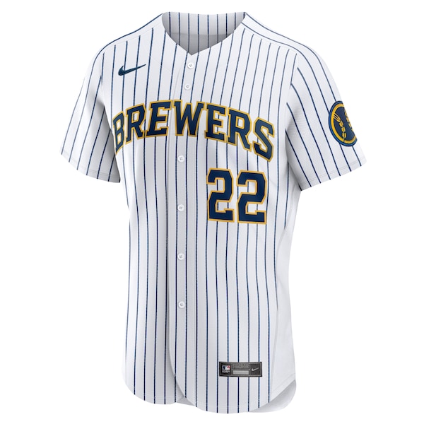 Christian Yelich Milwaukee Brewers Nike Team Alternate Authentic Player Jersey - White - Image 2