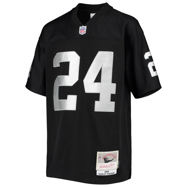 Charles Woodson Las Vegas Raiders Youth 1998 Legacy Retired Player Jersey - Black - Image 2