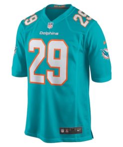 Alternative view of Brandon Jones Miami Dolphins Nike Team Game Jersey - Aqua