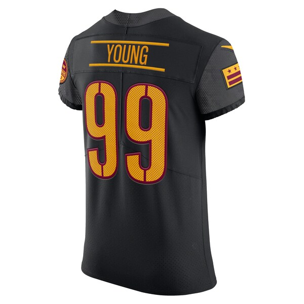 Chase Young Washington Commanders Nike Alternate Vapor Elite Jersey - Black/Burgundy/White - Image 4