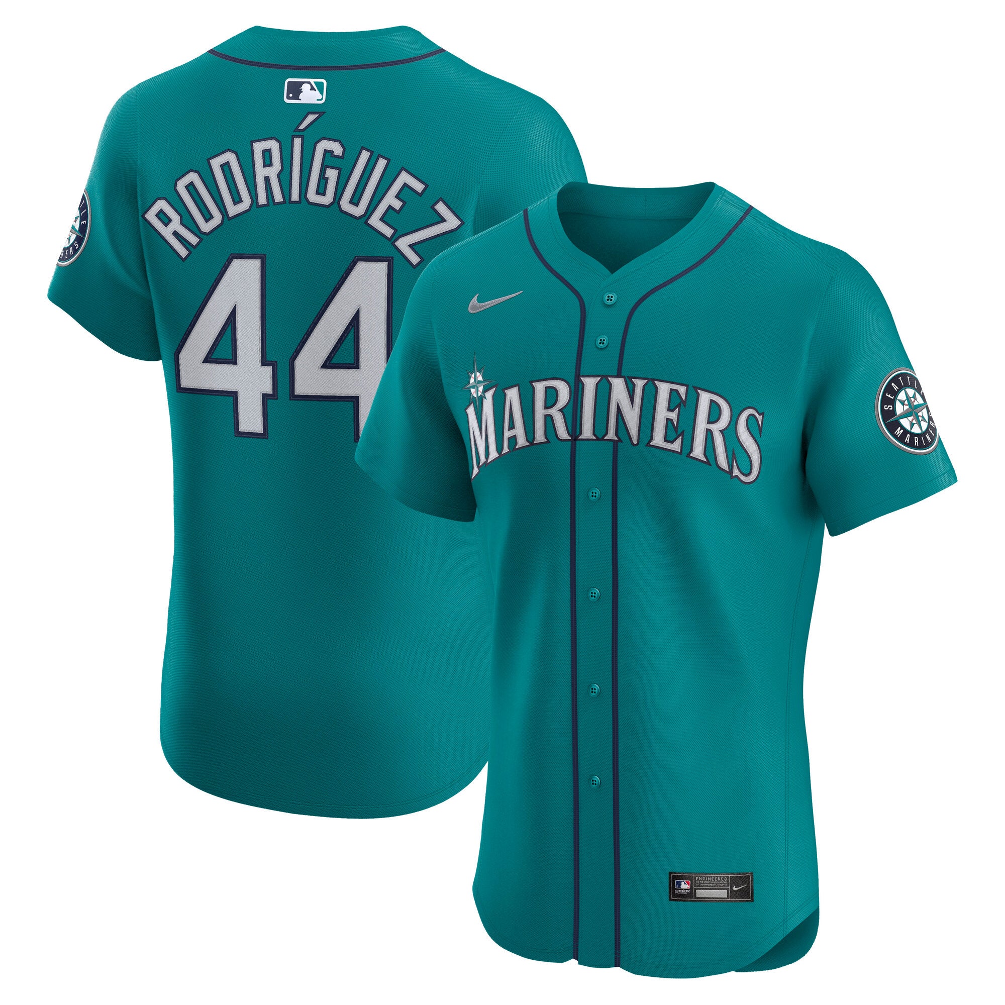 Julio Rodr¨ªguez Seattle Mariners Nike Home Elite Jersey - White/Cream/Teal - Image 6