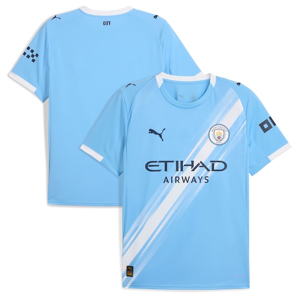 Manchester City Puma 2025/26 Home Replica Jersey - Sky Blue/Black - Image 2