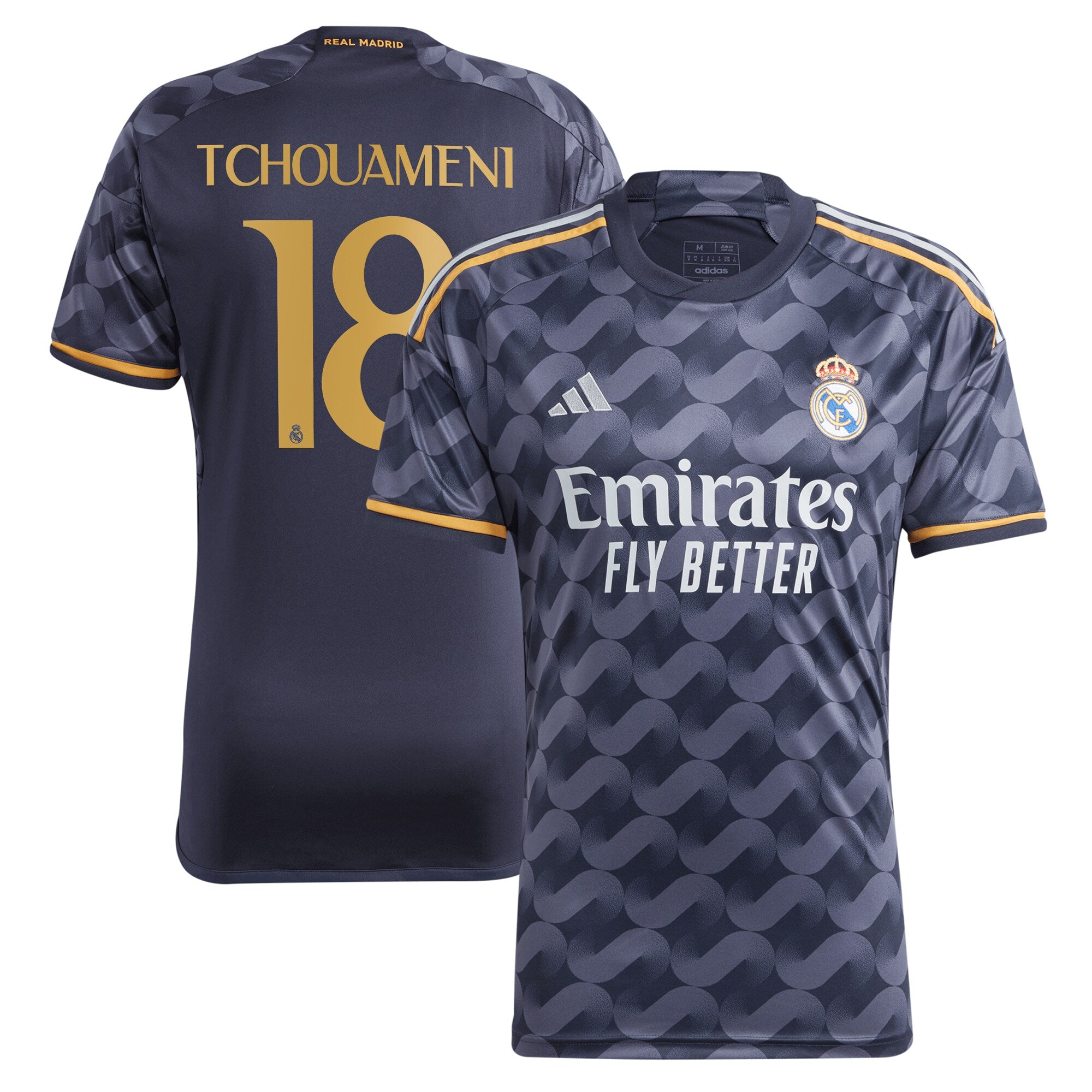 Aur¨¦lien Tchouam¨¦ni Los Merengues adidas 2023/24 Home Replica Player Jersey - White/Navy - Image 5