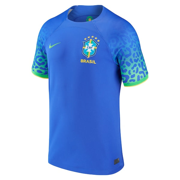 Brazil National Team Nike 2022/23 Away Breathe Stadium Replica Blank Jersey - Blue - Image 2
