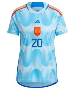 Alternative view of Daniel Carvajal Spain National Team adidas Women's 2022/23 Away Replica Jersey - Blue