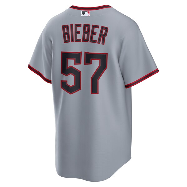 Shane Bieber Cleveland Guardians Nike Road Replica Jersey - Gray/White - Image 5