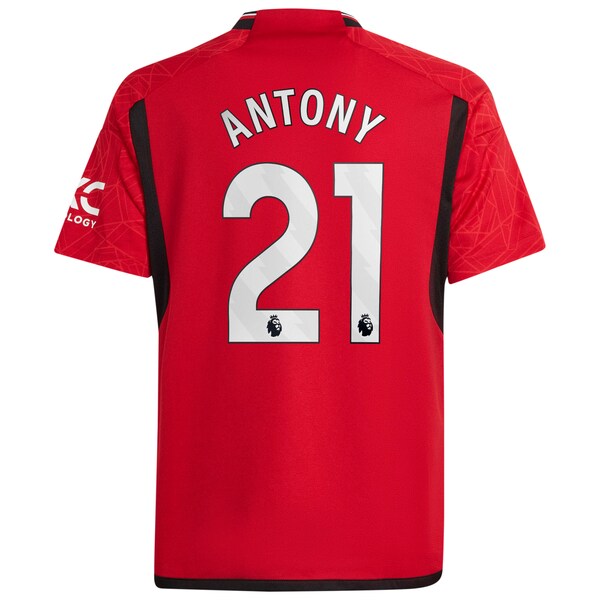 Antony Manchester United adidas Youth 2023/24 Home Replica Player Jersey - Red - Image 3
