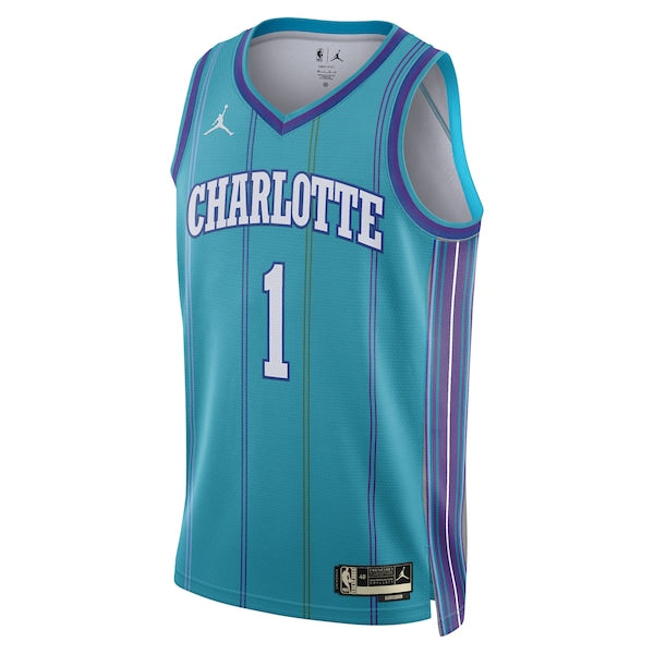 LaMelo Ball Charlotte Hornets Jordan Brand Unisex 2023/24 Swingman Replica Jersey - Classic Edition - Teal - Image 2