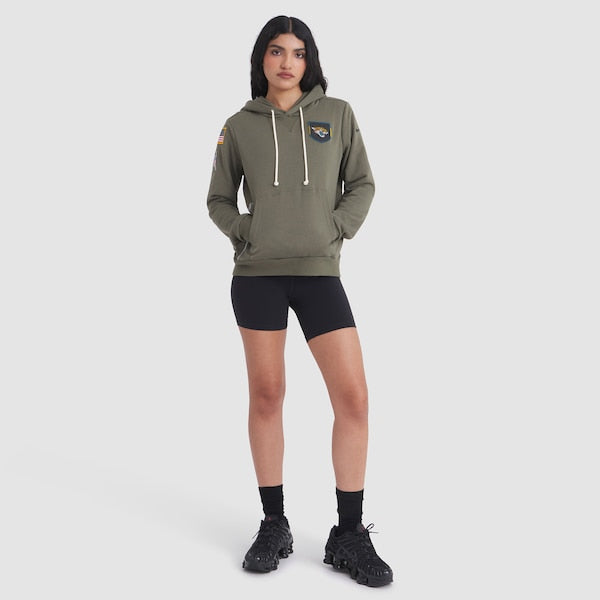 Jacksonville Jaguars Nike Women's 2025 Salute to Service Sideline Standard Issue Dri-FIT Hoodie - Olive - Image 3